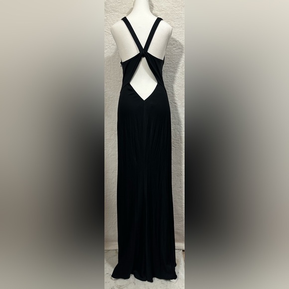 Ralph Lauren Collection black formal long gown open back floor length sleeveless - Picture 3 of 15
